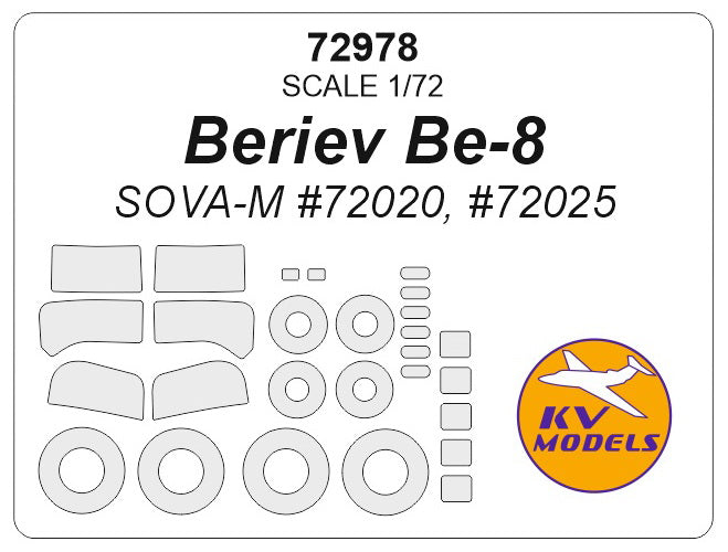 KV Models KV72978 1:72 Beriev Be-8 wheels and canopy frame paint masks