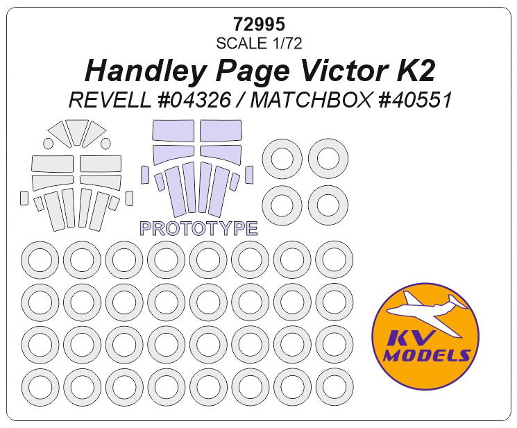 KV Models KV72995 1:72 Handley-Page Victor K2 + prototype masks and for wheels