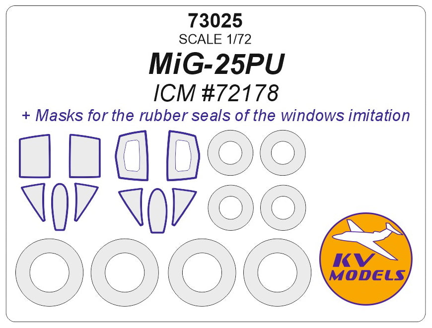 KV Models KV73025 1:72 Mikoyan MiG-25PU wheels and canopy frame paint masks