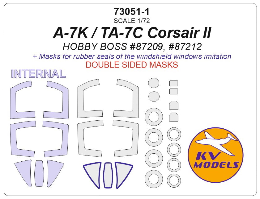 KV Models KV73051-1 A-7K/TA-7C Corsair II Wheels/Canopy/Seals 1:72