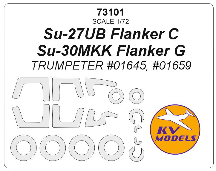 KV Models KV73101 Su-27UB/Su-30MKK Wheels & Canopy Masks 1:72