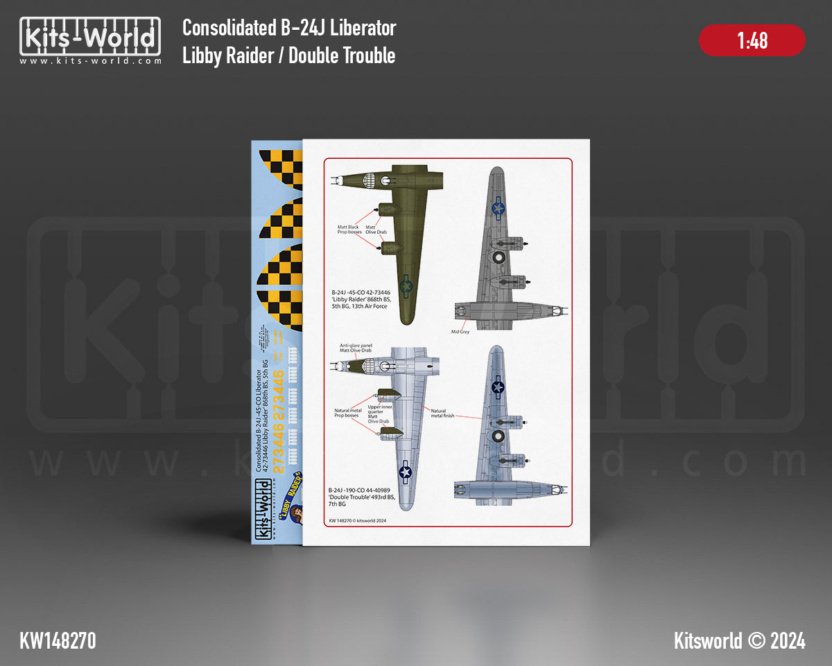 Kits-World KW148270 B-24J Liberator Libby Raider 868th BS 1:48