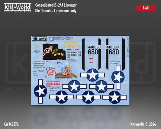 Kits-World KW148272 B-24J Liberator Ole Tomato 22nd BG 1:48