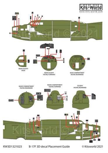 Kits-World KW3D1321023 B-17F Flying Fortress 3D Instrument Panel 1:32