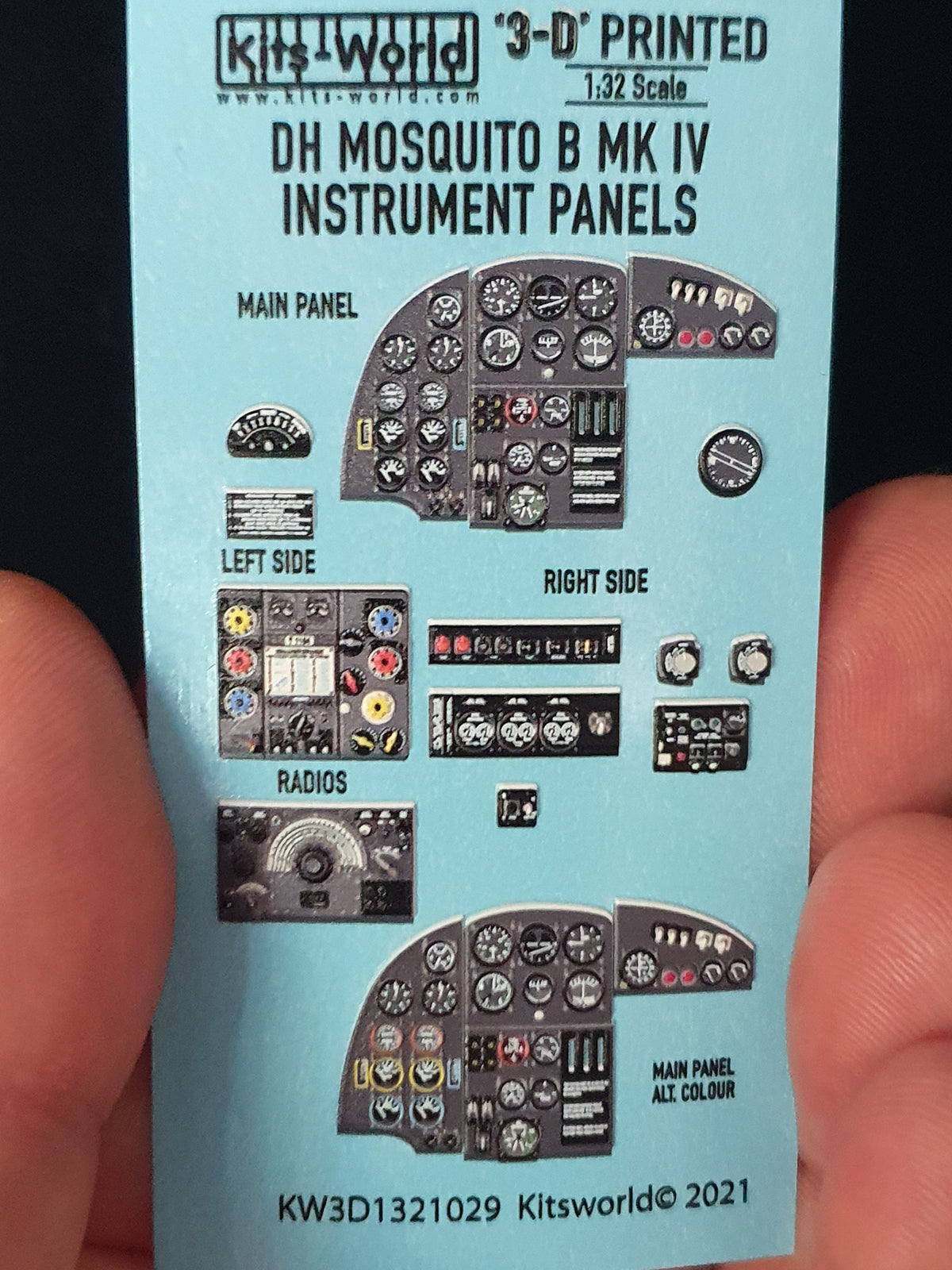 Kits-World KW3D1321029 Mosquito B/PR Mk.IV 3D Instrument Panel 1:32