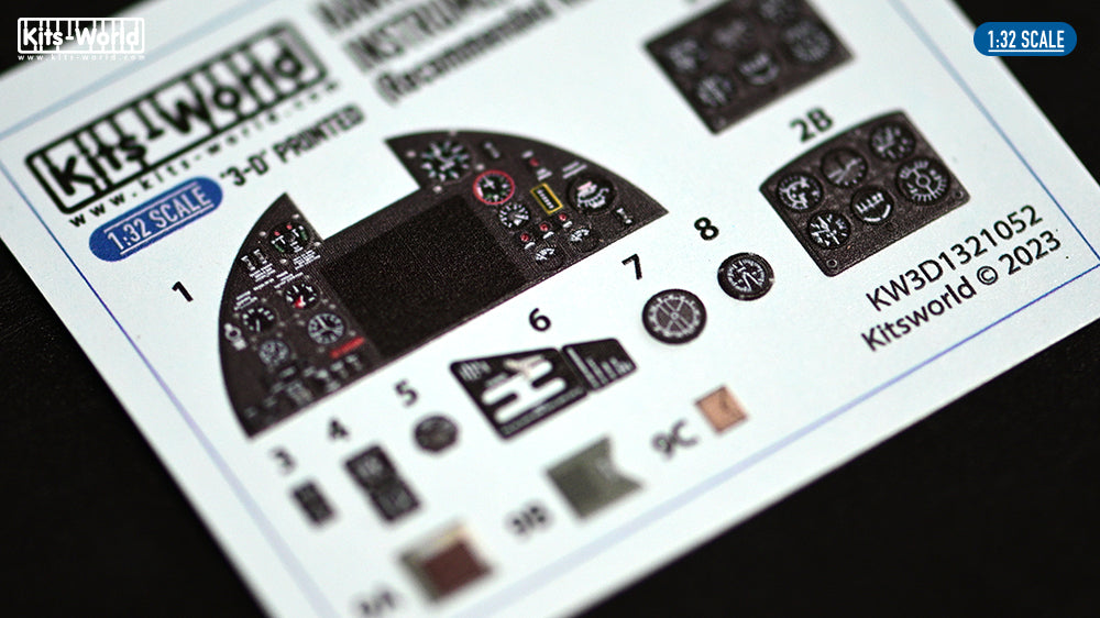 Kits-World KW3D1321052 1:32 Hawker Hurricane Mk.IIb 3D Full colour Instr. Panel