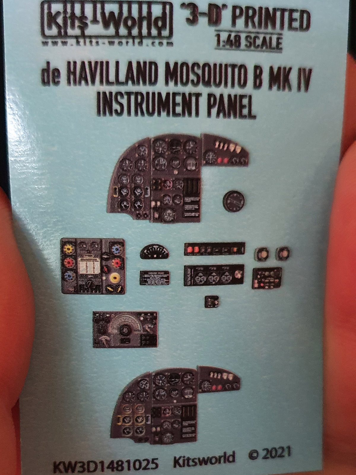 Kits-World KW3D1481025 Mosquito B/PR Mk.IV 3D Instrument Panel 1:48