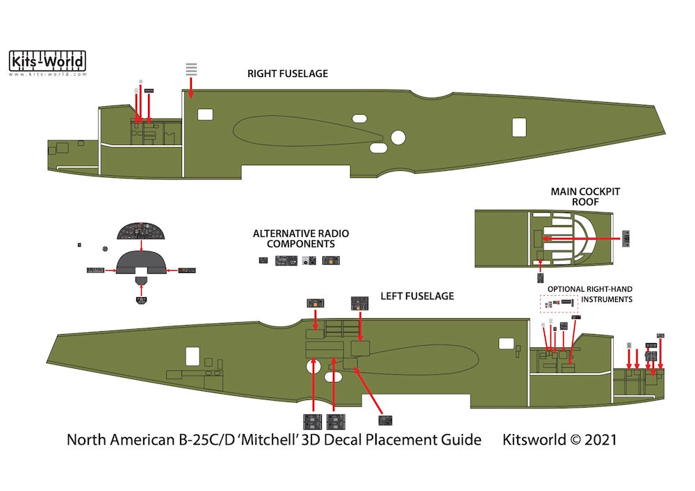 Kits-World KW3D1481029 1:48 North-American B-25C/D Mitchell