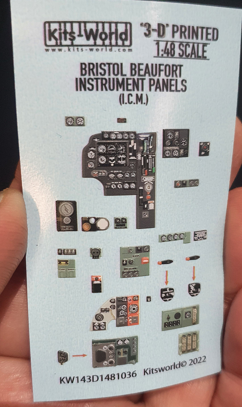 Kits-World KW3D1481036 1:48 Bristol Beaufort Mk.I 3D Full colour Instr. Panels