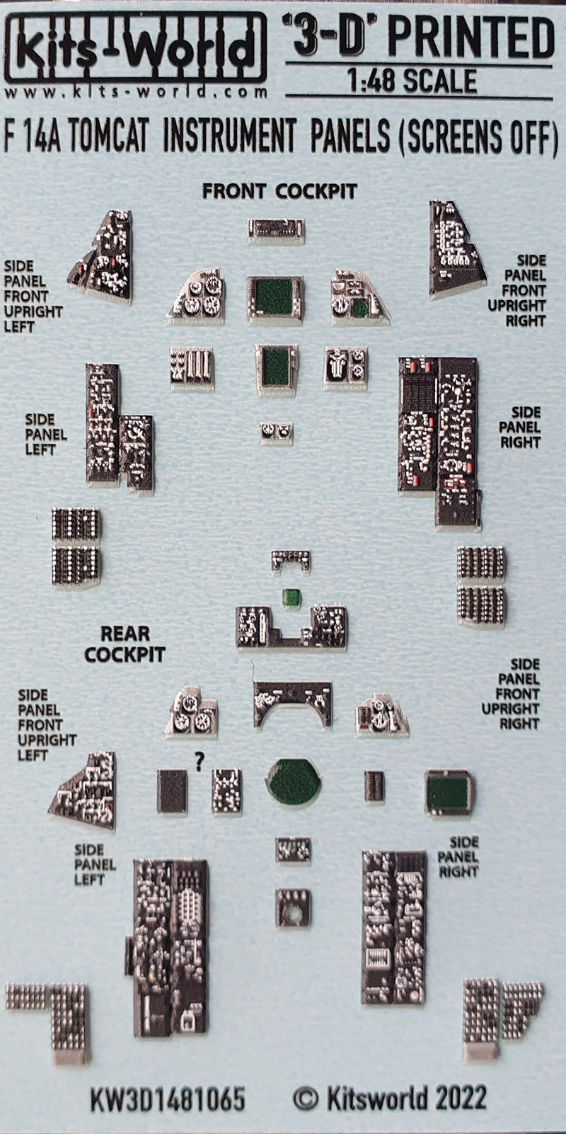 Kits-World KW3D1481065 1:48 Grumman F-14A Tomcat screens OFF