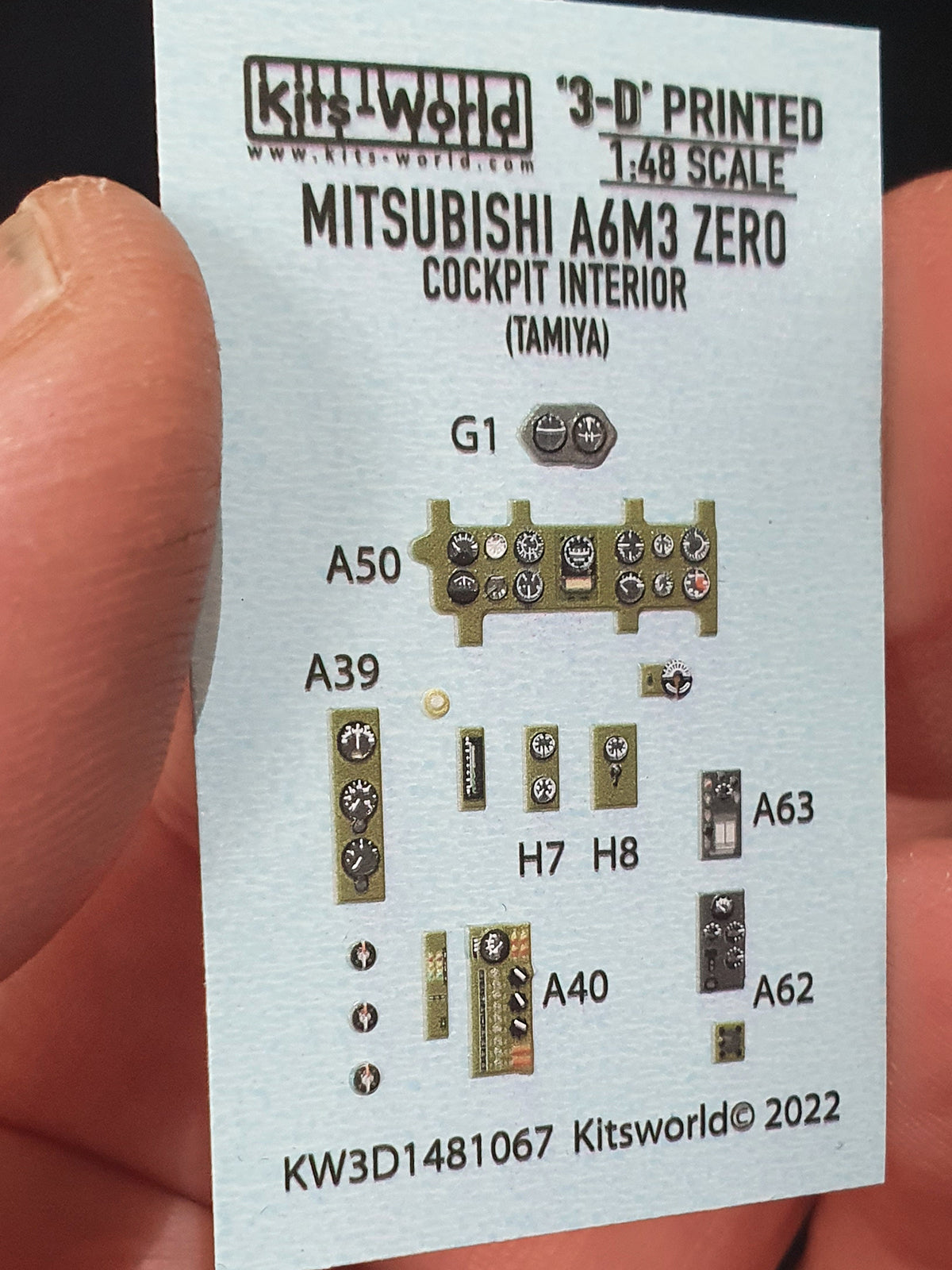 Kits-World KW3D1481067 1:48 Mitsubishi A6M3 Zero 3D cockpit interior items