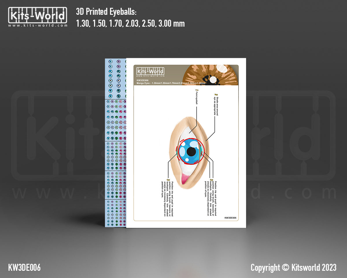 Kits-World KW3DE006 672 MANGA EYEBALLS DECALS