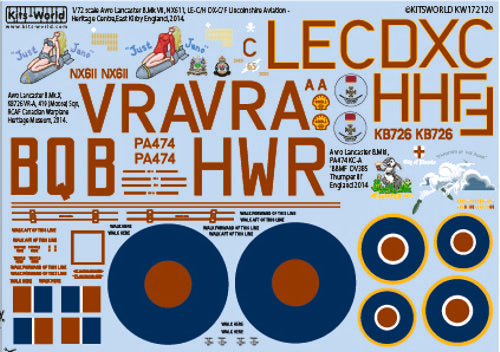 Kits-World KW172120 Avro Lancaster B.VII NX611 East Kirby 1:72