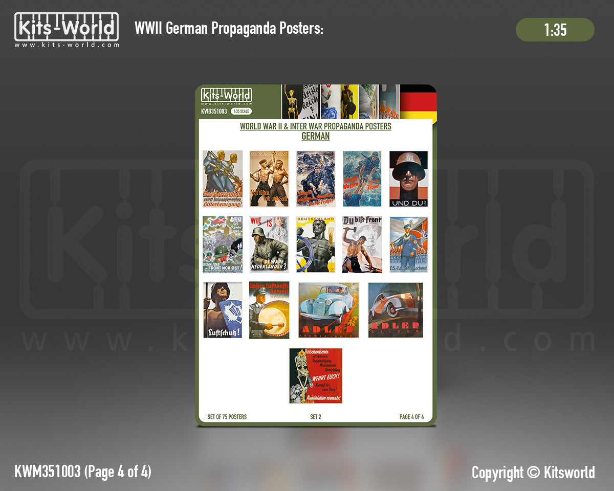 Kits-World KWB351003 1:35 WWII German Propaganda Posters Set 2