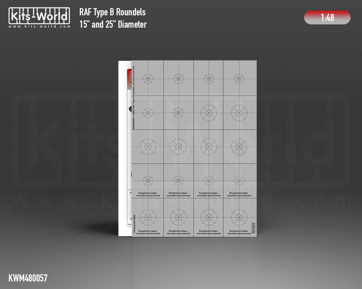 Kits-World KWM480057 1:48 RAF Type B Roundels 15 and 25 inches