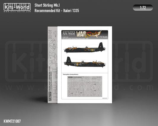 Kits-World KWM721007 1:72 Short Stirling Mk.I wheels and canopy frame paint mask