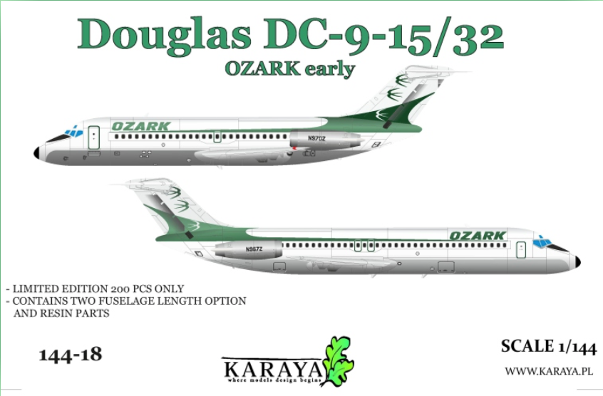 Karaya KY144-18 1:144 Douglas DC-9-15/32