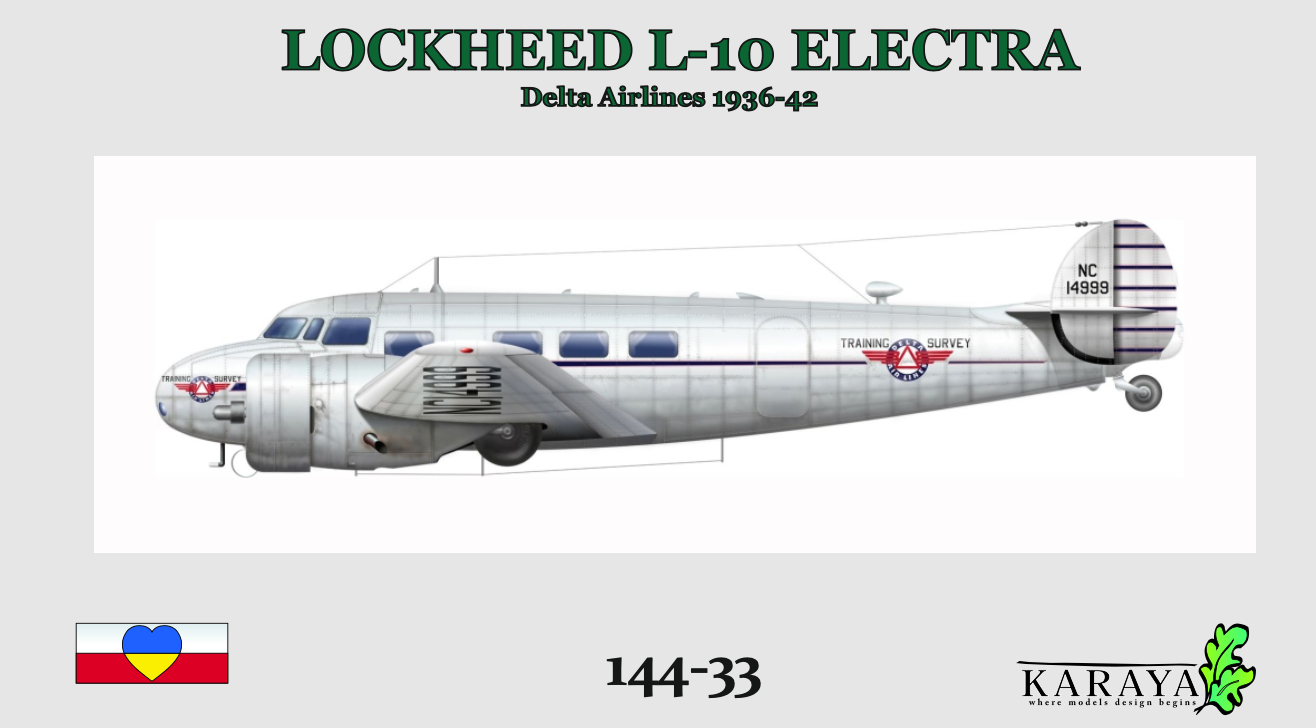 Karaya KY144-33 1:144 NEW MOLDS! Lockheed L-10 Electra