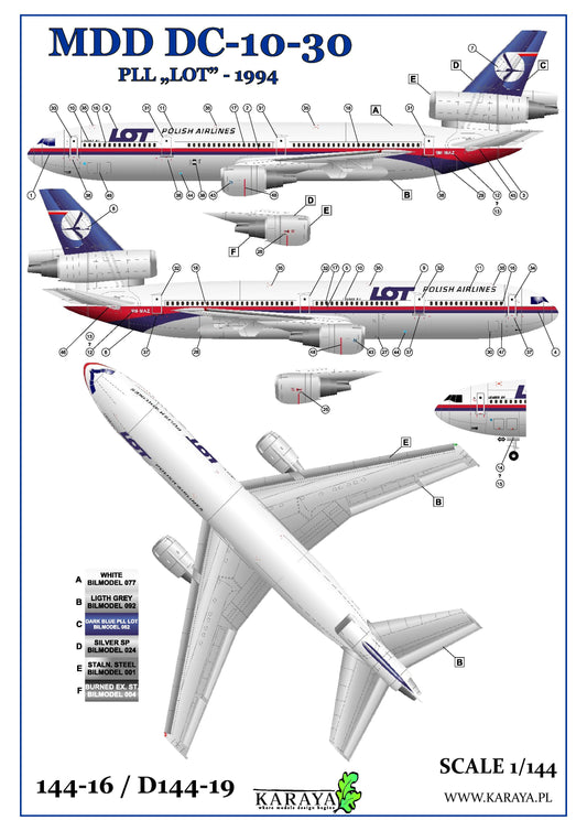 Karaya KYD144-16 1:144 Douglas DC-10-30 Polish LOT