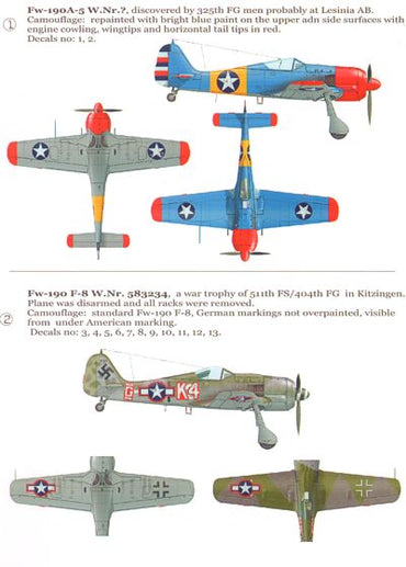 Karaya KYD7206 Colorful Captured Butcherbirds Pt 5 Fw-190 1:72