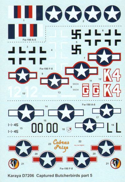 Karaya KYD7206 Colorful Captured Butcherbirds Pt 5 Fw-190 1:72