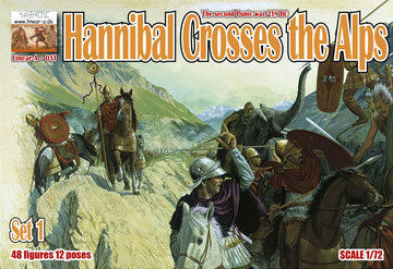 Linear-A LA011 1:72 Hannibal Crosses the Alps Set 1 48 figures in 12 poses