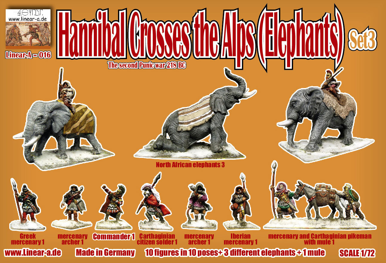 Linear-A LA016 1:72 Hannibal crosses the Alps Set 3