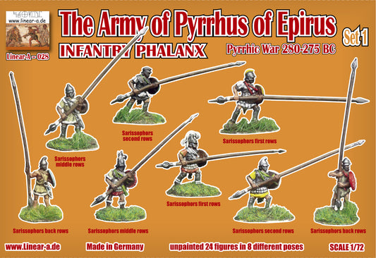 Linear-A LA028 1:72 The Army of Pyrrhus of Epirus INFANTRY PHALANX Set 1