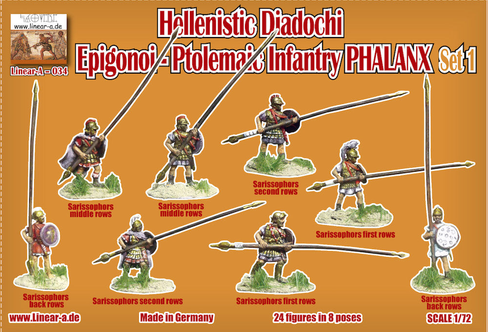 Linear-A LA034 Hellenistic Ptolemaic Infantry Phalanx 1:72