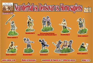 Linear-A LA037 1:72 Neanderthal vs. Denisovan vs. Homo sapiens Set 1