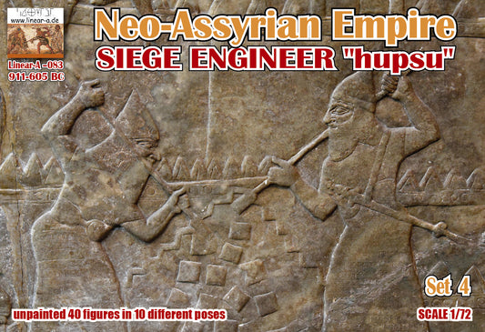 Linear-A LA083 1:72 Neo-Assyrian Empire 911-605 BC Set 3 SIEGE ENGINEER