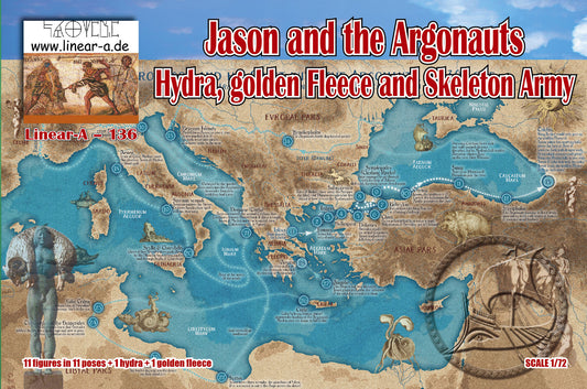 Linear-A LA136 1:72 JASON & THE ARGONAUTS HYDRA, GOLDEN FLEECE, SKELETON ARMY,