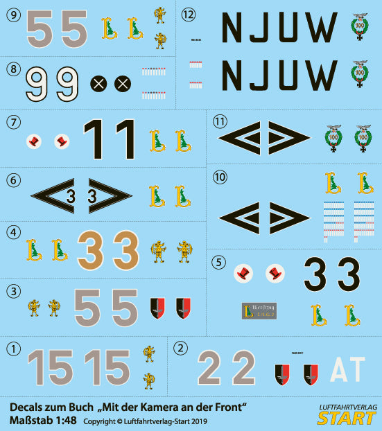 Start LD010 1:48 Starcamera War Correspondent Decal Sheet