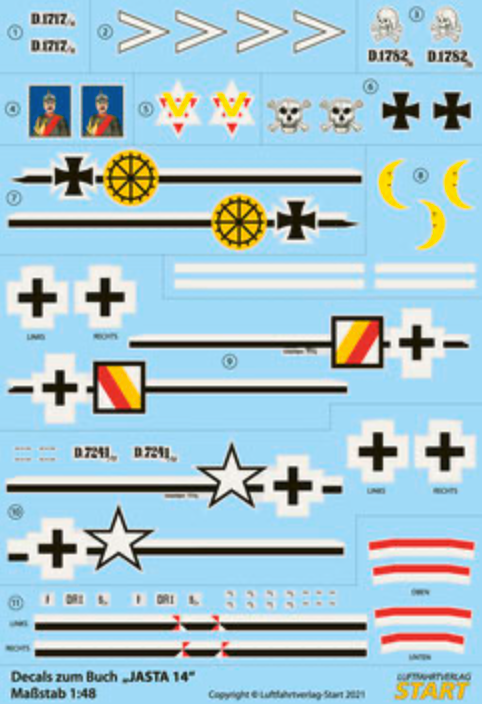 Start LD013 Jasta 14 Albatros/Fokker Decal Sheet 1:48