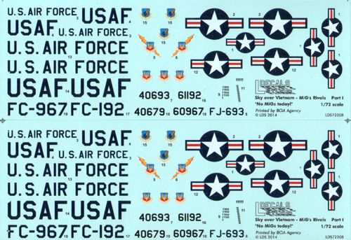 L Decals Studio LDS72008 1:72 Sky over Vietnam