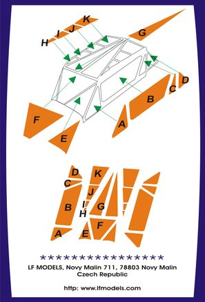 LF Models LF-CM7211 1:72 DH-80 Puss Moth canopy frame paint mask