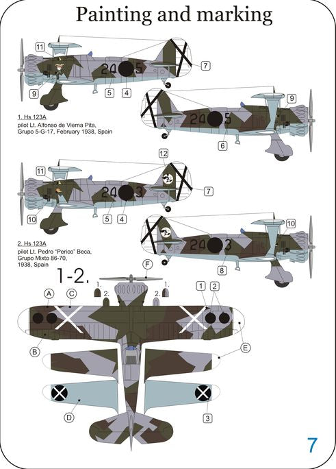 LF Models LFPE7272 Henschel Hs-123 Spanish Service Model Kit 1:72