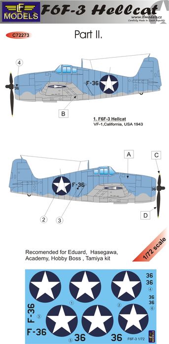 LF Models LFMC72273 1:72 Grumman F6F-3 Hellcat part II