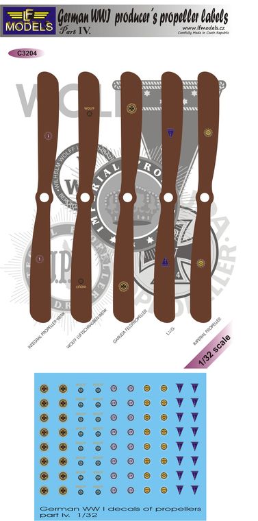 LF Models LFMC3204 1:32 German WWI propeller manufacturer logo set Part IV