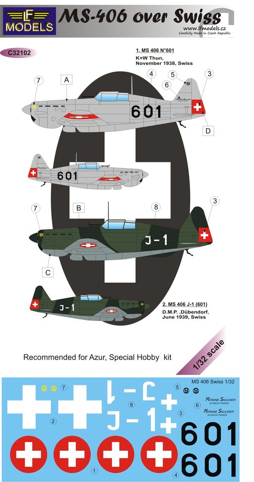 LF Models LFMC32102 1:32 Morane-Saulnier MS.406C1 over Swiss