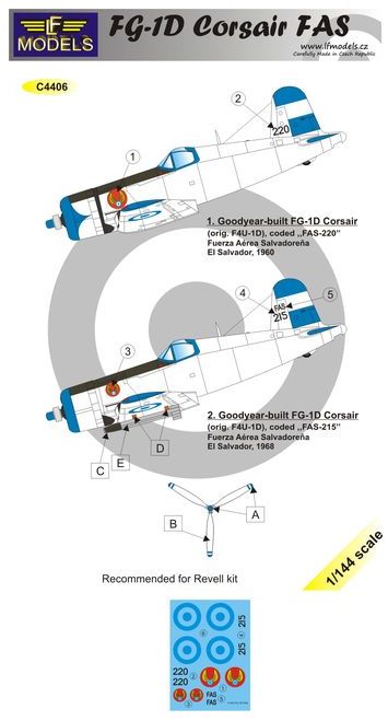 LF Models LFMC4406 1:144 Vought FG-1D Corsair FAS SALVADORIAN Air Force