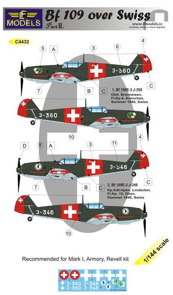 LF Models LFMC4432 1:144 Messerschmitt Bf-109E-3 over Swiss part 2
