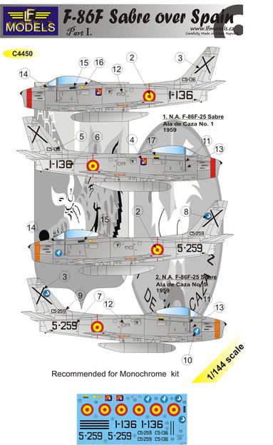 LF Models LFMC4450 1:144 North-American F-86F Sabre over Spain part 1