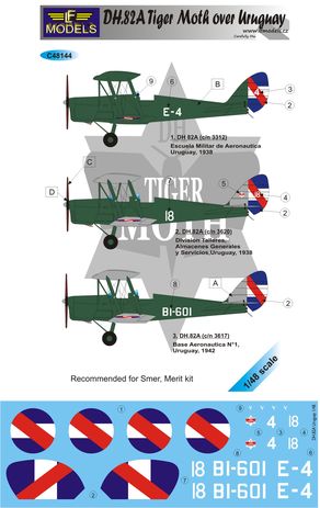 LF Models LFMC48144 1:48 de Havilland DH.82A Tiger Moth over Uruguay