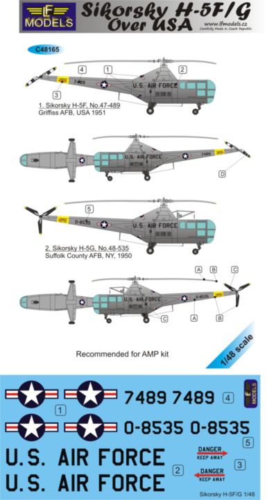 LF Models LFMC48165 Sikorsky H-5F/G USAF Decals 1:48