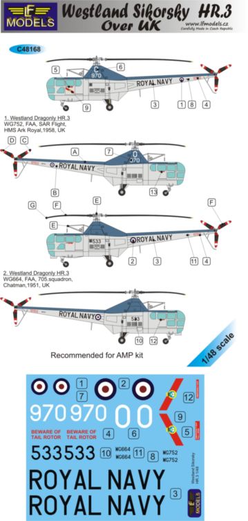 LF Models LFMC48168 1:48 Westland HR.3 over UK Royal Navy H.M.S
