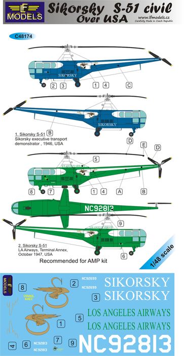 LF Models LFMC48174 1:48 Sikorsky S-51 civil over USA