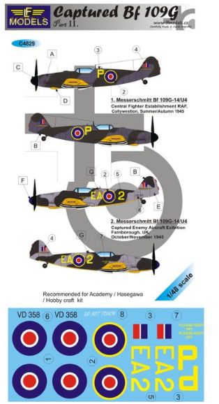 LF Models LFMC4829 1:48 Captured Messerschmitt Bf-109G Part II.