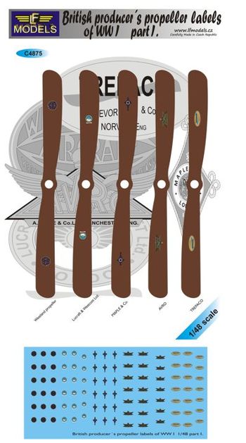 LF Models LFMC4875 British WWI Propeller Logos Pt I Decals 1:48