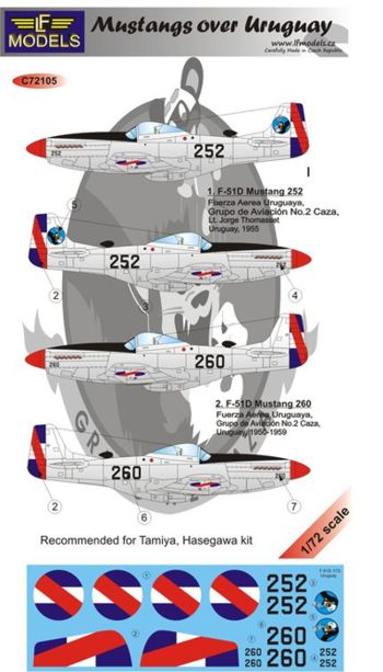 LF Models LFMC72105 1:72 North-American F-51 Mustangs over Uruguay